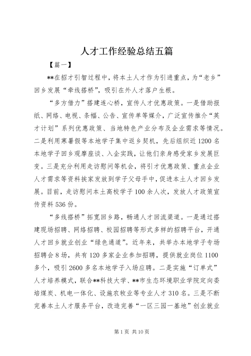 人才工作经验总结五篇.docx