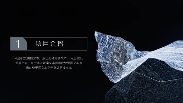 高清植物倒影特效封面搭神秘黑述职报告通用PPT模板