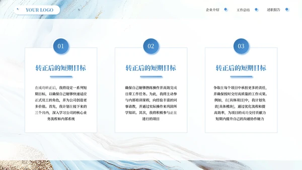 蓝色高级商务述职报告通用PPT模板