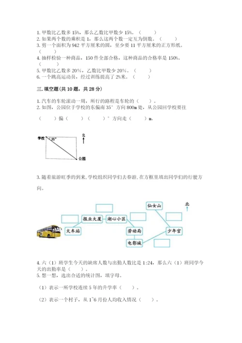 2022人教版六年级上册数学期末测试卷附完整答案（历年真题）.docx