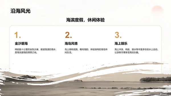 橙色复古风家乡旅游资源介绍PPT模板