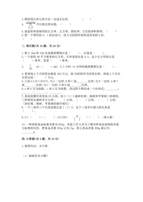 人教版六年级下册数学期末测试卷带答案（预热题）.docx
