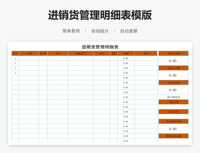 进销货管理明细表模版