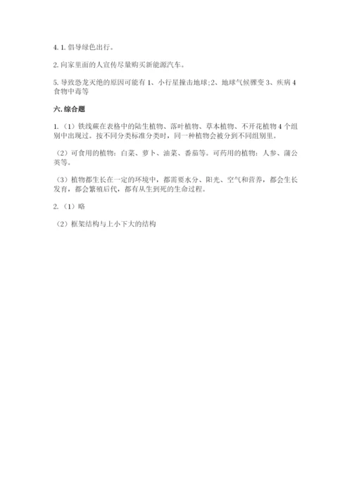 教科版科学六年级下册期末测试卷（有一套）.docx