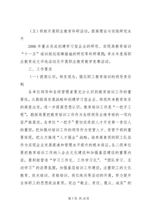 石油勘探局职工培训工作计划 (2).docx