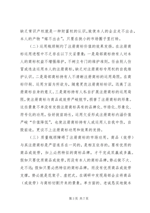 商标战略推进品牌兴业调查汇报.docx