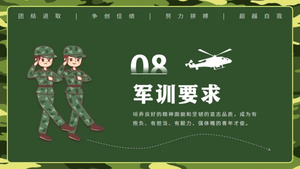 迷彩风军训动员大会通用PPT模板