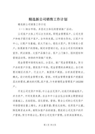 精选新公司销售工作计划.docx