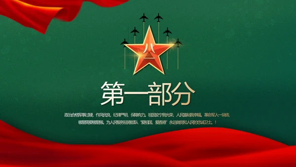 迷彩风入伍部队训练心得体会动态PPT