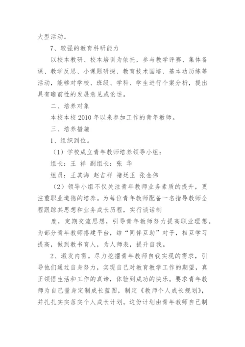 最新培养青年教师计划及目标（精选10篇）.docx