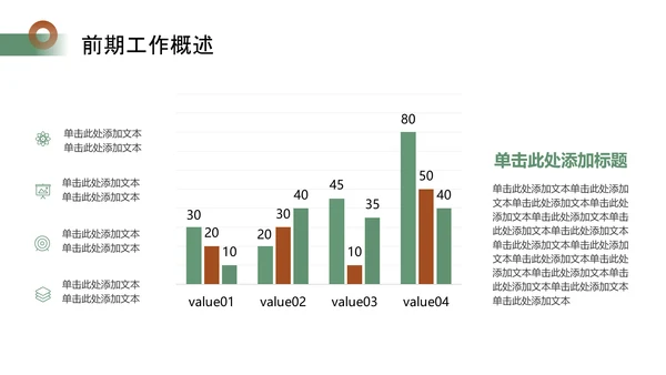 绿色简约风工作总结PPT模板