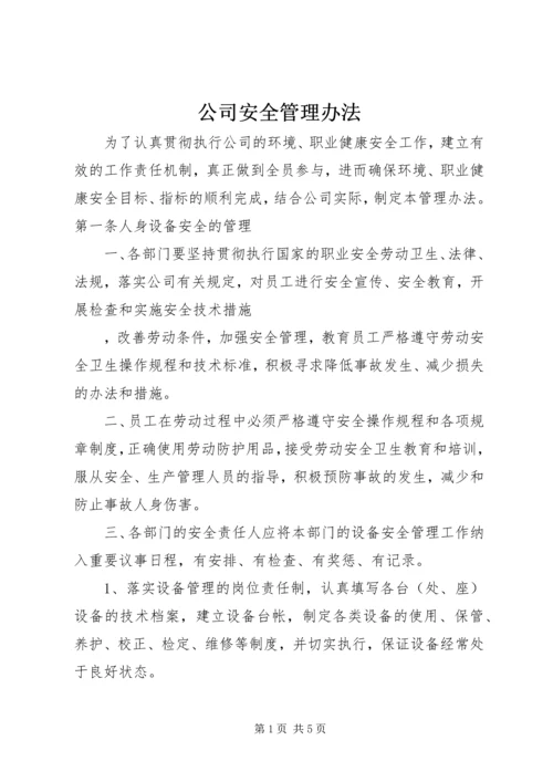 公司安全管理办法 (8).docx
