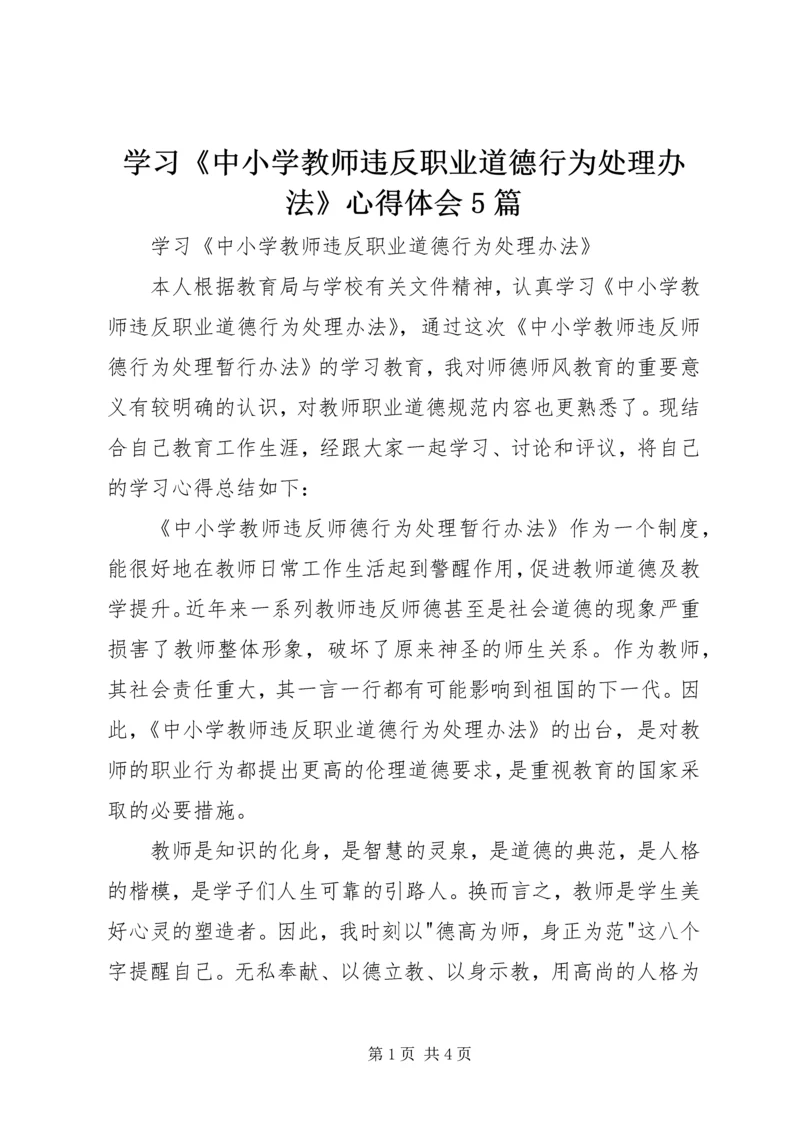 学习《中小学教师违反职业道德行为处理办法》心得体会5篇_1.docx