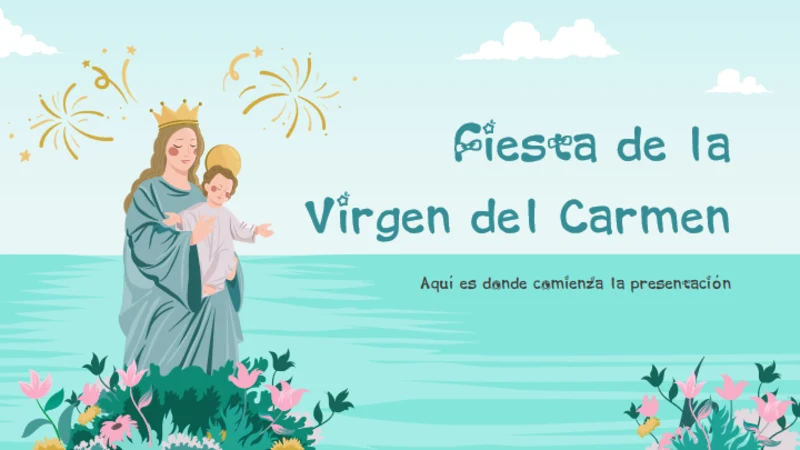 卡门圣母节介绍通用PPT模板