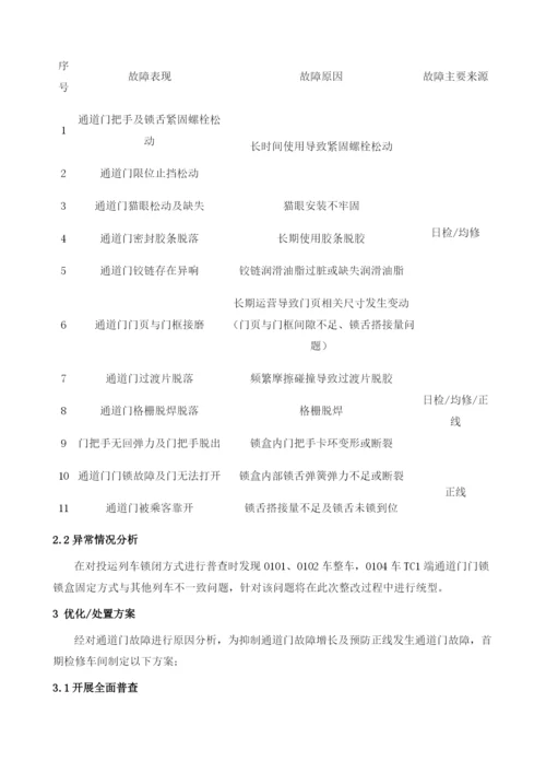 昆明地铁首期工程电客列车通道门门锁锁闭结构优化方案.docx