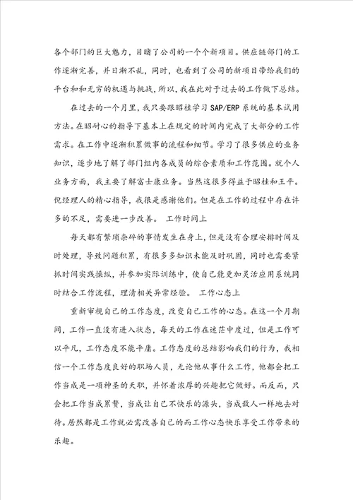 个人试用期工作报告范文