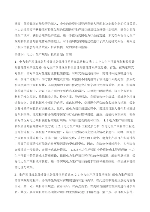 电力生产项目规划和投资计划管理综合分析1.docx