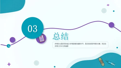 蓝色流线行简约风护理警示教育PPT模板