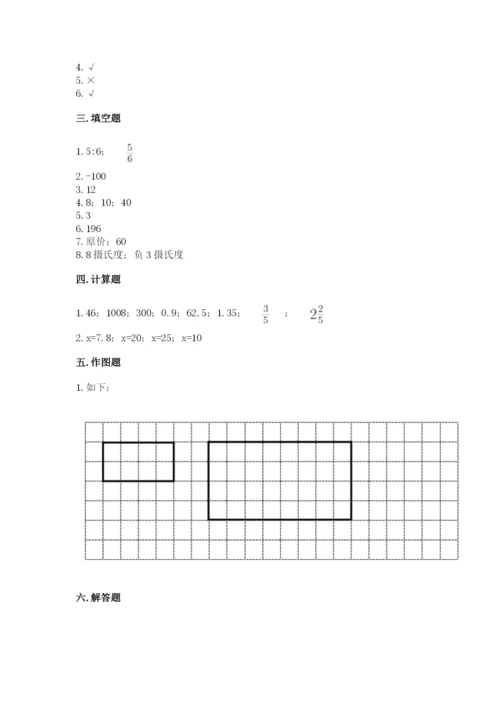 人教版六年级下册数学期末测试卷含答案（实用）.docx