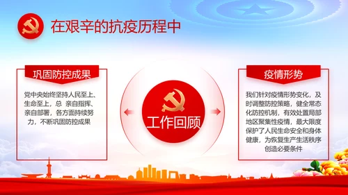 红色党建党支部述职报告动态PPT