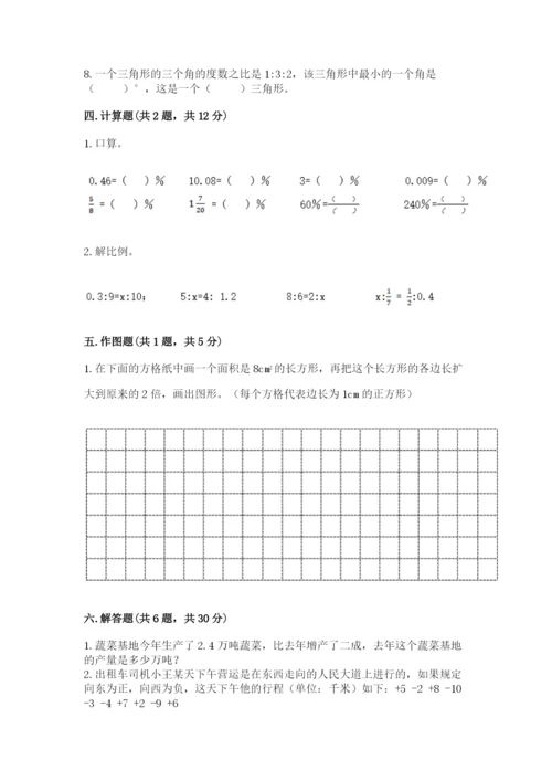 人教版六年级下册数学期末测试卷及参考答案（新）.docx