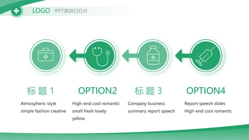 绿色大气医疗公司宣传工作总结汇报动态PPT