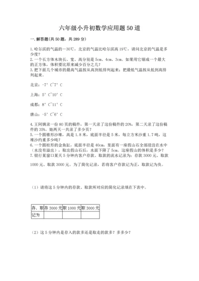六年级小升初数学应用题50道精品（名师推荐）.docx