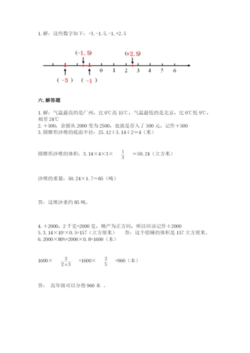 南昌市郊区六年级下册数学期末测试卷参考答案.docx