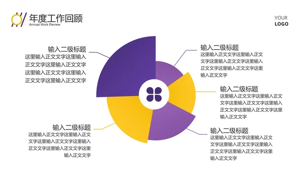 紫色商务风创意总结汇报PPT模板