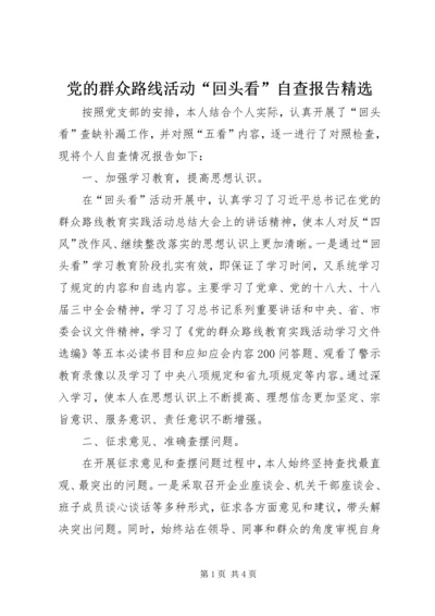 党的群众路线活动“回头看”自查报告精选.docx