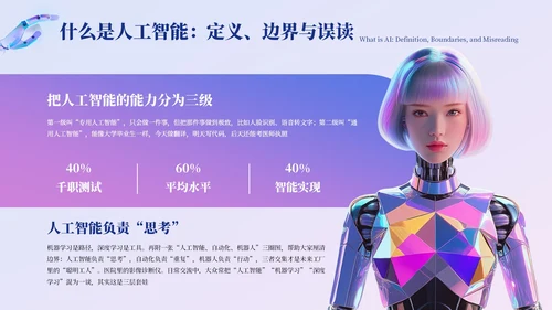 蓝紫色创意风AI人工智能PPT模板
