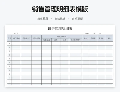 销售管理明细表模版