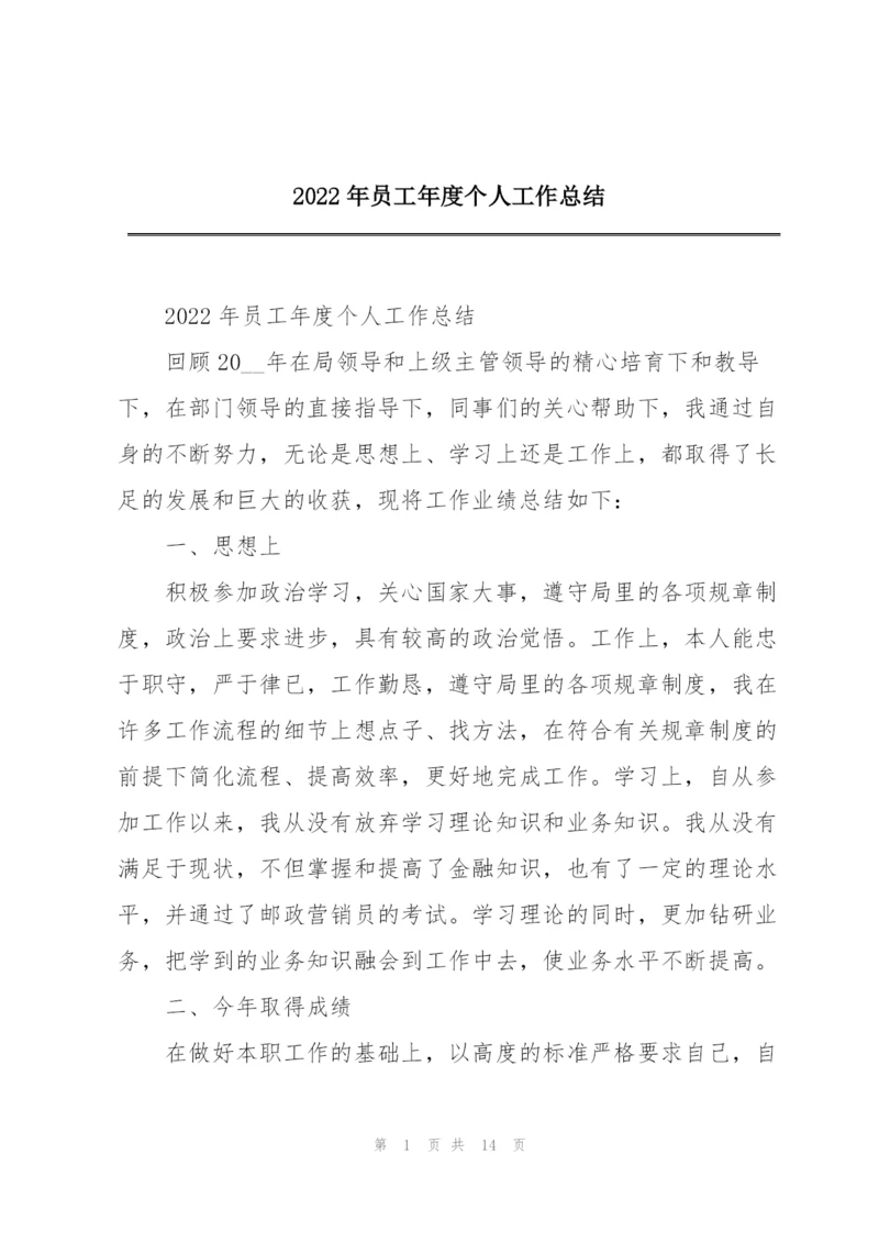 2022年员工年度个人工作总结.docx