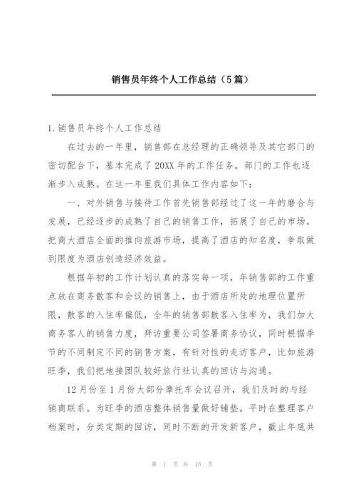 销售员年终个人工作总结（5篇）.docx