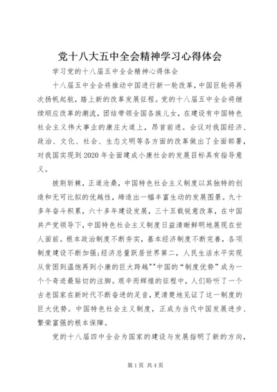 党十八大五中全会精神学习心得体会.docx