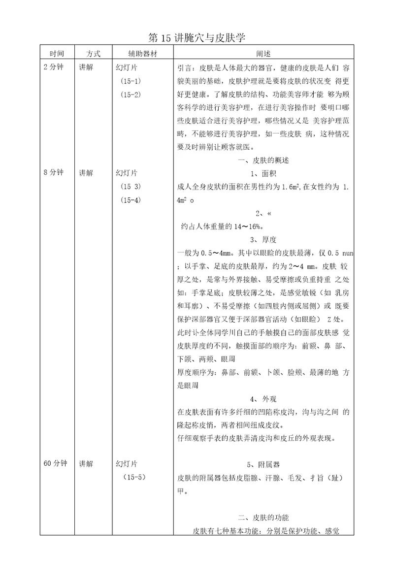 美容护理基础第15讲腧穴与皮肤学