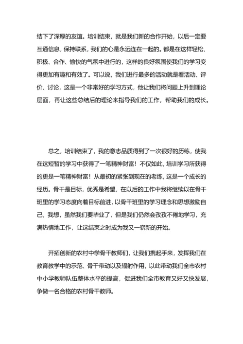 农村物理骨干教师培训工作总结.docx