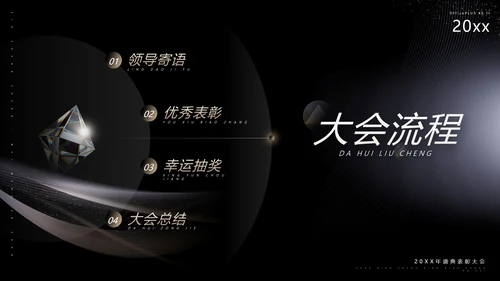 黑金质感风公司年终表彰大会