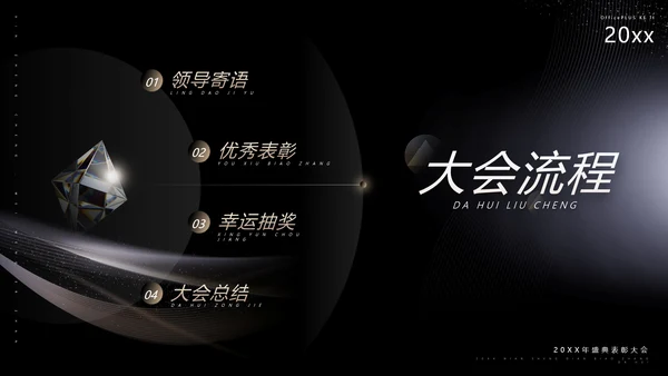 黑金质感风公司年终表彰大会