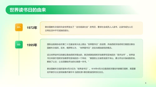 绿色弥散创意世界读书日科普