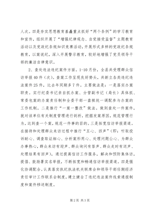 县纪检监察工作情况汇报及明年工作思路_1.docx