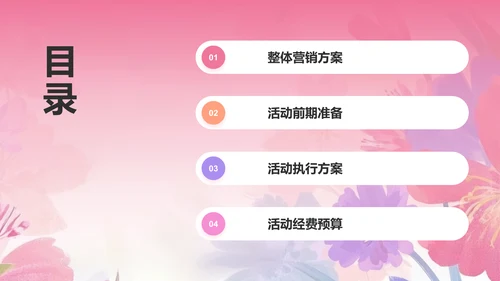 粉色手绘风通用行业营销方案PPT模板