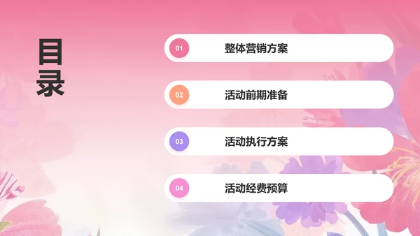 粉色手绘风通用行业营销方案PPT模板