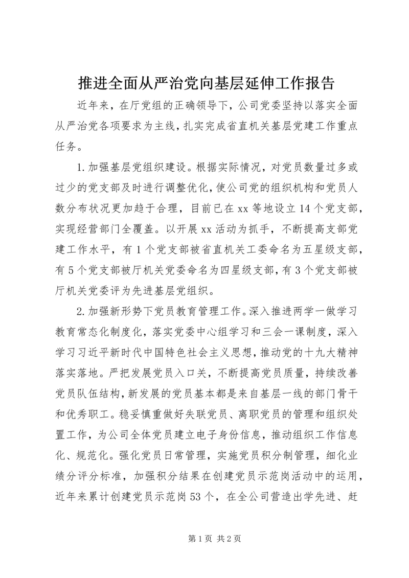 推进全面从严治党向基层延伸工作报告.docx