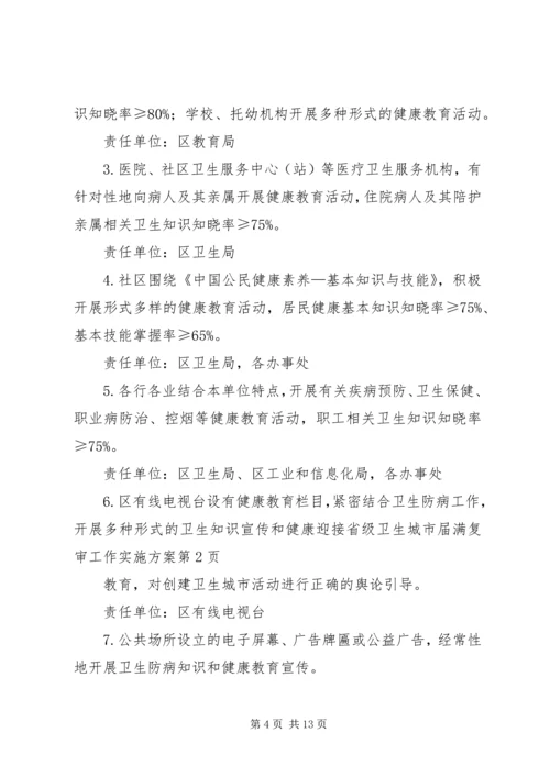 迎接省级卫生城市届满复审工作实施方案 (4).docx