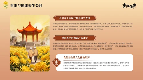 红棕色中国风重阳节主题PPT模板