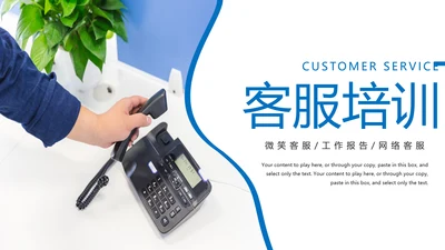 简约商务客服培训线上客服培训计划PPT模板