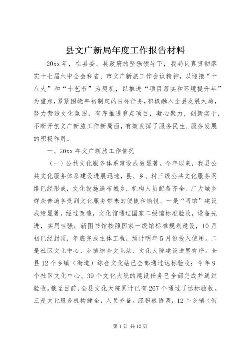 县文广新局年度工作报告材料.docx