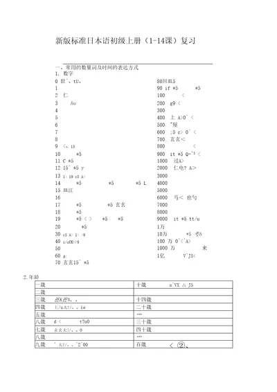 新版标准日本语初级上册练习题