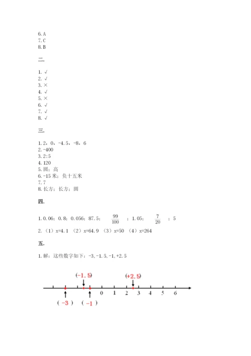 小学六年级数学摸底考试题附答案（完整版）.docx